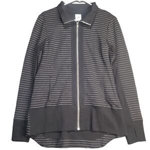 Cabi Black/White Striped Lightweight Jacket size‎ Medium